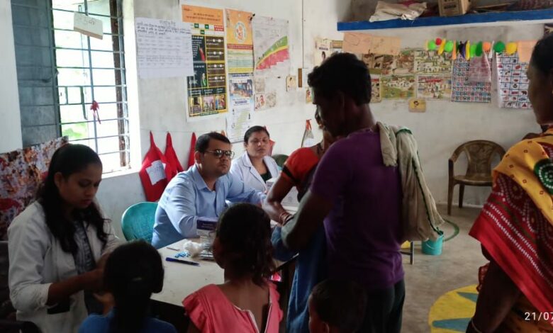 Malaria positive patients are being treated by being admitted to Community Health Center Mainpur