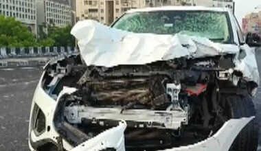 A road accident took place on the Sarkhej-Gandhinagar highway in Ahmedabad. tell that a jaguar car trampled people on iskcon bridge