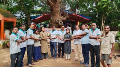 Raipur: Arang residents gathered to donate saplings in Sawan...