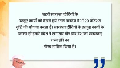 Chief Minister Bhupesh Baghel announced 20 percent increase in the honorarium of Swachhata didi and community organizer while giving congratulations and best wishes on Independence Day.