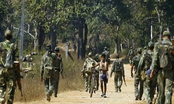 Encounter with Maoists in the forest of Pedia Hitwar, border area of Bijapur...