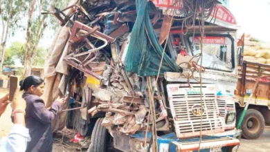 2 ट्रकों की जबरदस्त भिड़ंत से ड्राइवर की मौके पर मौत