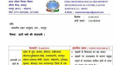 Chhattisgarh: छत्तीसगढ़ के 13 जिलों में भारी बारिश का मौसम विभाग ने अलर्ट किया जारी, पढ़े पूरी खबर...