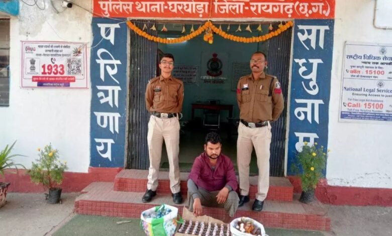 घरघोड़ा पुलिस की बड़ी कार्रवाई: 145 पाव अवैध शराब जब्त, आरोपी गिरफ्तार...