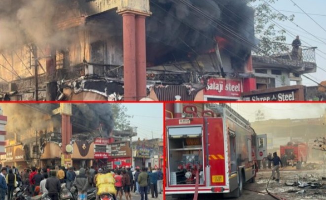 कोरबा के एसएस प्लाजा में भीषण आग, कई दुकानें जलकर खाक; मौके पर दमकल की 14 गाड़ियां तैनात...