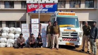 Ambulance बाना गांजा गाड़ी, एंबुलेंस से 2.5 करोड़ का गांजा जब्त, तीन आरोपियों को पुलिस ने किया गिरफ्तार…