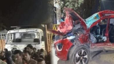 Live CCTV : नूतन चौक पर पलभर में उजड़ी जिंदगी, कार–हाइवा की भीषण टक्कर...